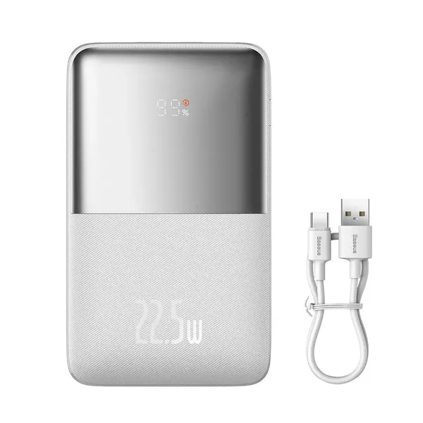 Powerbank Baseus Bipow Pro 20000mAh 22.5W biały z kablem USB Typu A - USB Typu C 3A 0.3m (PPBD030002)