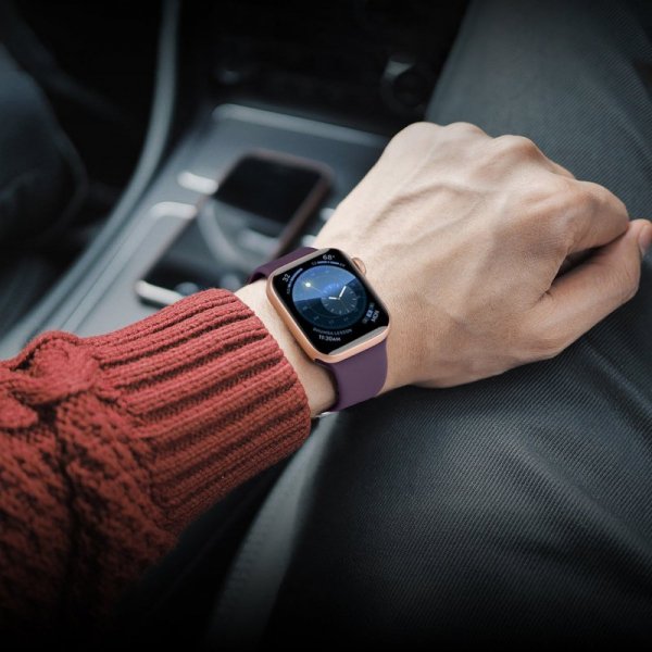 Silikonowa opaska Silicone Strap APS do Apple Watch 42 / 44 / 45 mm pasek bransoleta do zegarka - miętowa