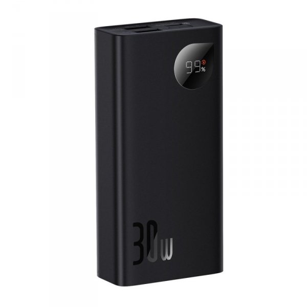 Baseus Adaman2 powerbank z wyświetlaczem cyfrowym 10000mAh 30W 2 x USB / 1x USB Typ C Overseas Edition PD QC SCP czarny (PPAD040