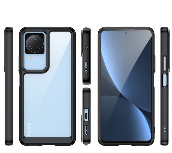 Outer Space Case etui Xiaomi Poco F4 5G pokrowiec z elastyczną ramką niebieskie
