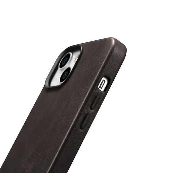 iCarer Oil Wax Premium Leather Case skórzane etui iPhone 14 Plus magnetyczne z MagSafe brązowy (WMI14220703-BN)