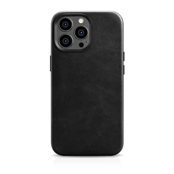 iCarer Oil Wax Premium Leather Case skórzane etui iPhone 14 Pro Max magnetyczne z MagSafe czarny (WMI14220704-BK)