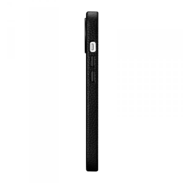iCarer Litchi Premium Leather Case skórzane etui iPhone 14 Plus magnetyczne z MagSafe czarny (WMI14220711-BK)
