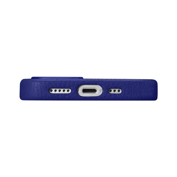 iCarer Litchi Premium Leather Case skórzane etui iPhone 14 Pro Max magnetyczne z MagSafe ciemnoniebieski (WMI14220712-DB)