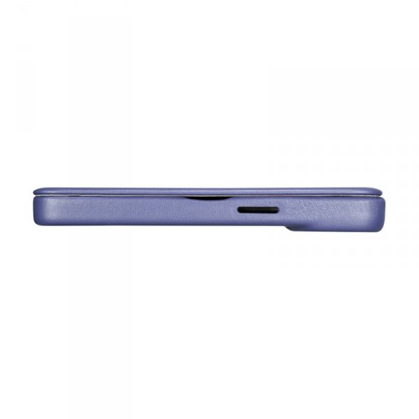 iCarer CE Premium Leather Folio Case skórzane etui iPhone 14 Pro Max z klapką magnetyczne MagSafe jasnofioletowy (WMI14220716-LP