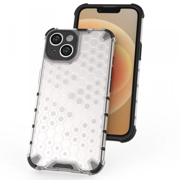 Honeycomb etui iPhone 14 Plus pancerny hybrydowy pokrowiec przezroczyste