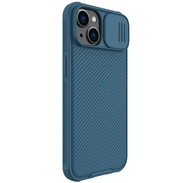 Nillkin CamShield Pro Magnetic Case etui iPhone 14 Plus pokrowiec osłona na aparat kamerę niebieski (z MagSafe)