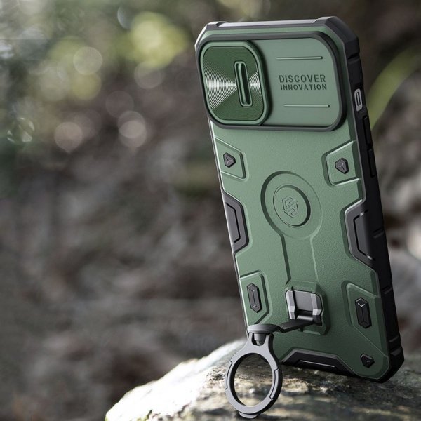 Nillkin CamShield Armor Pro Magnetic Case etui iPhone 14 magnetyczny pokrowiec MagSafe z osłoną na aparat niebieskie