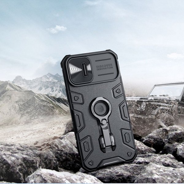 Nillkin CamShield Armor Pro Magnetic Case etui iPhone 14 Plus magnetyczny pokrowiec MagSafe z osłoną na aparat niebieskie