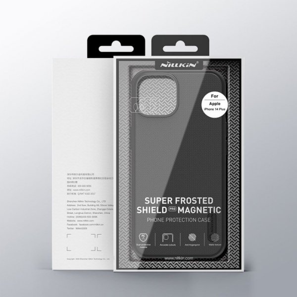Nillkin Super Frosted Shield Pro Magnetic Case etui iPhone 14 Plus z MagSafe magnetyczne czarny