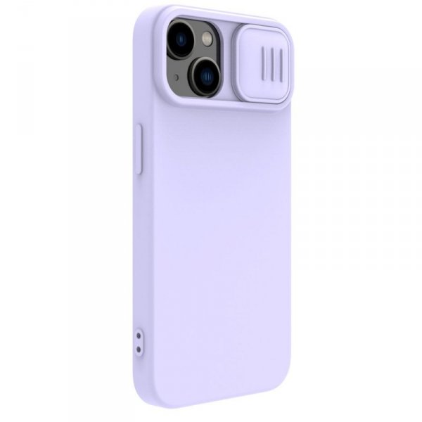 Nillkin CamShield Magnetic Silicone Case etui iPhone 14 Plus magnetyczny MagSafe pokrowiec z osłoną na aparat fioletowy