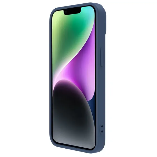 Nillkin CamShield Silky Silicone Case etui iPhone 14 pokrowiec z osłoną na aparat niebieski