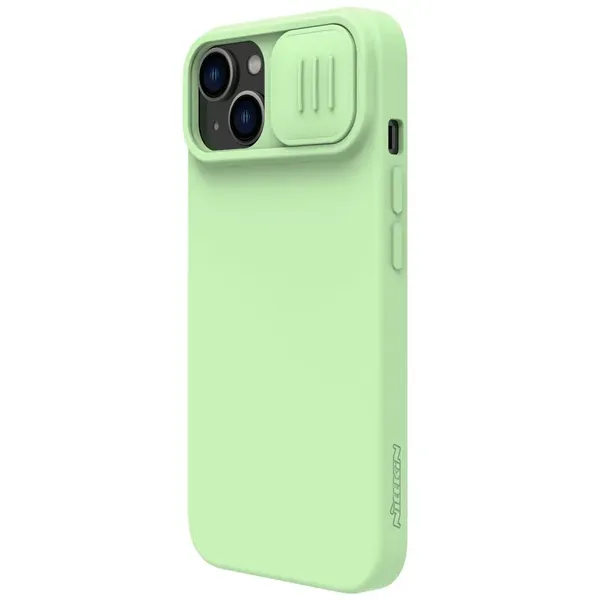 Nillkin CamShield Silky Silicone Case etui iPhone 14 Plus pokrowiec z osłoną na aparat zielony