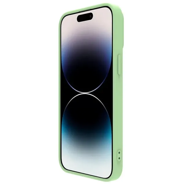 Nillkin CamShield Silky Silicone Case etui iPhone 14 Pro Max pokrowiec z osłoną na aparat zielony