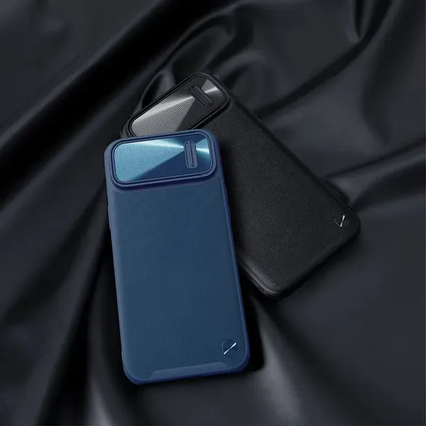 Nillkin CamShield Leather S Case etui iPhone 14 pokrowiec z osłoną na aparat czarny