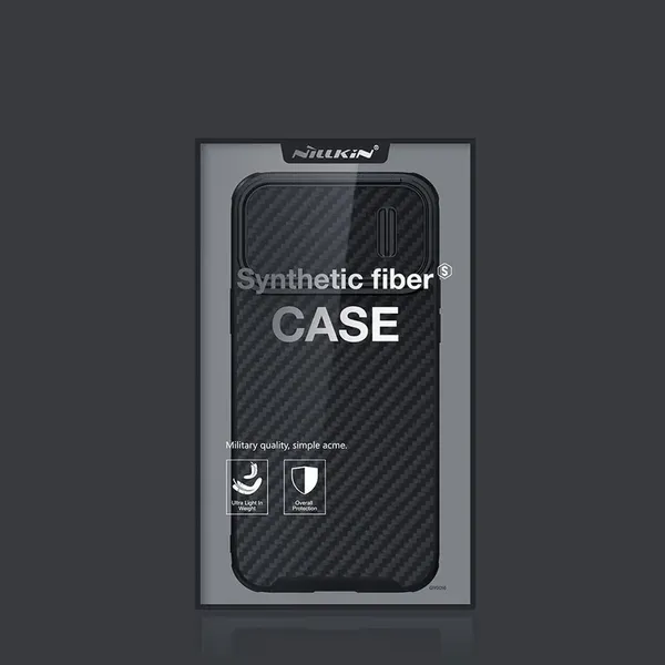 Nillkin Synthetic Fiber S Case etui iPhone 14 Pro z osłoną na aparat czarny