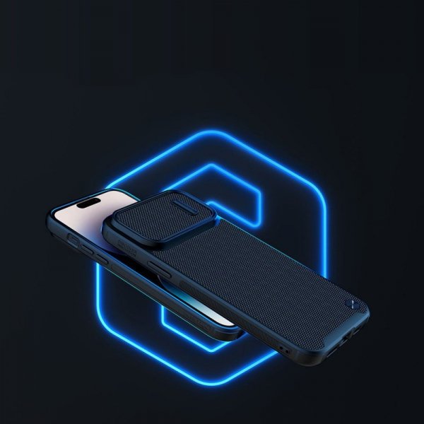 Nillkin Textured S Case etui iPhone 14 Pro Max pancerny pokrowiec z osłoną na aparat niebieski