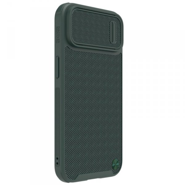 Nillkin Textured S Case etui iPhone 14 Pro Max pancerny pokrowiec z osłoną na aparat ciemnozielone