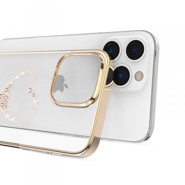 Etui silikonowe z kryształami Swarovski Kingxbar Wish Series do iPhone 14 Plus - złote