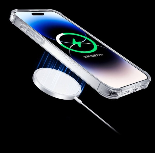 Kingxbar PQY Go Out Series magnetyczne etui iPhone 14 Pro MagSafe srebrne