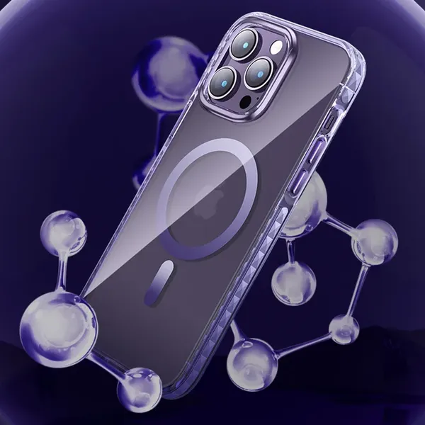 Kingxbar PQY Ice Crystal Series magnetyczne etui iPhone 14 Pro MagSafe szare