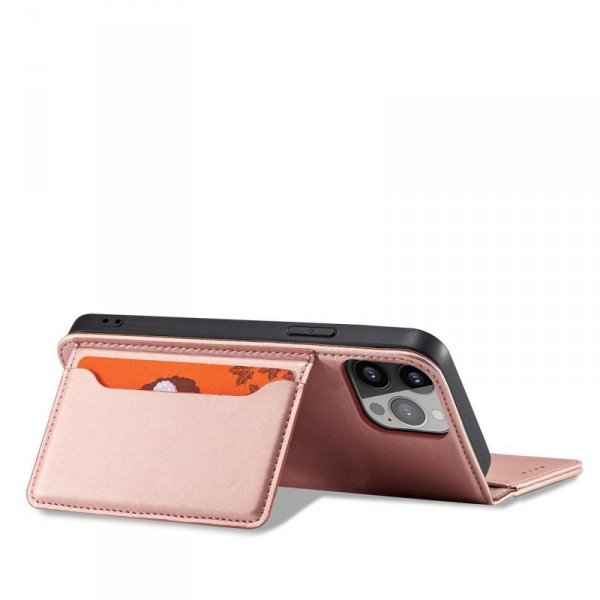 Magnet Card Case etui Samsung Galaxy S23 pokrowiec z klapką portfel podstawka różowe