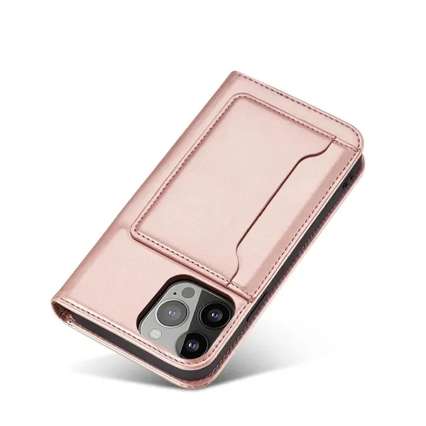 Magnet Card Case etui Samsung Galaxy S23+ pokrowiec z klapką portfel podstawka różowe