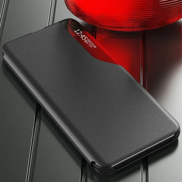 Eco Leather View Case etui do Samsung Galaxy A14 z klapką podstawka czarne
