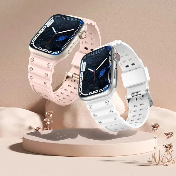 Strap Triple Protection pasek Apple Watch Ultra, SE, 9, 8, 7, 6, 5, 4, 3, 2, 1 (49, 45, 44, 42 mm) opaska bransoleta beżowy