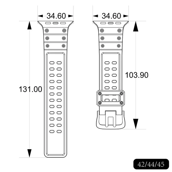 Strap Triple Protection pasek Apple Watch Ultra, SE, 9, 8, 7, 6, 5, 4, 3, 2, 1 (49, 45, 44, 42 mm) opaska bransoleta przezroczys