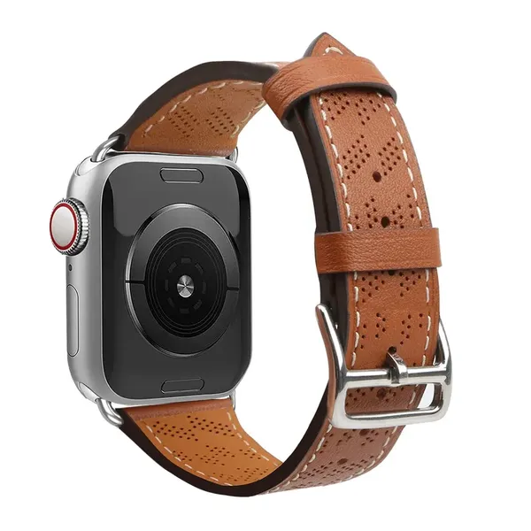 Strap Leather skórzany pasek Apple Watch Ultra, SE, 9, 8, 7, 6, 5, 4, 3, 2, 1 (49, 45, 44, 42 mm) opaska bransoleta brązowy