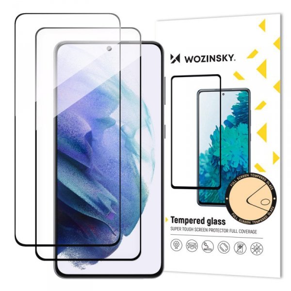 Wozinsky 2x Full Glue Tempered Glass szkło hartowane Samsung Galaxy S23 9H na cały ekran z czarną ramką