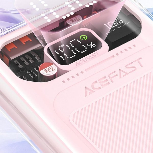 Acefast powerbank 10000mAh Sparkling Series szybkie ładowanie 30W różowy (M1)