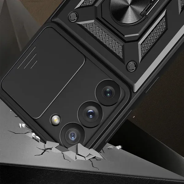 Hybrid Armor Camshield etui do Samsung Galaxy A14 pancerny pokrowiec z osłoną na aparat czarne