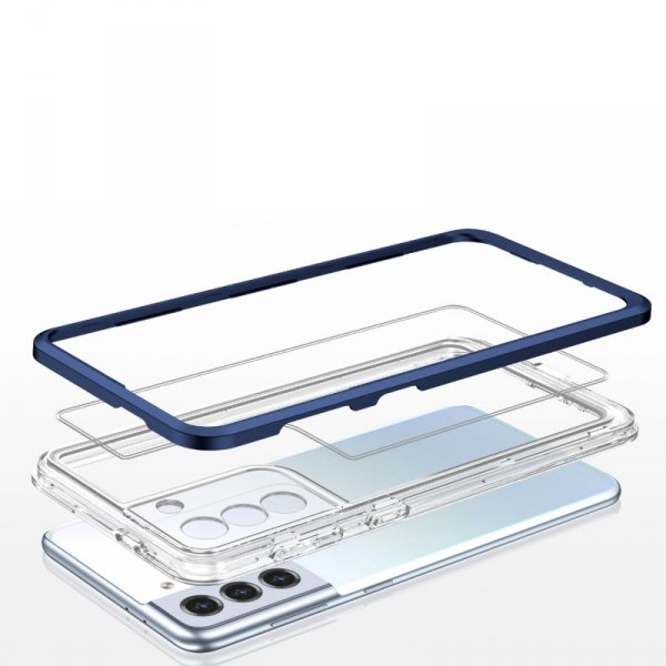 Clear 3in1 etui do Samsung Galaxy S23 silikonowy pokrowiec z ramką niebieskie