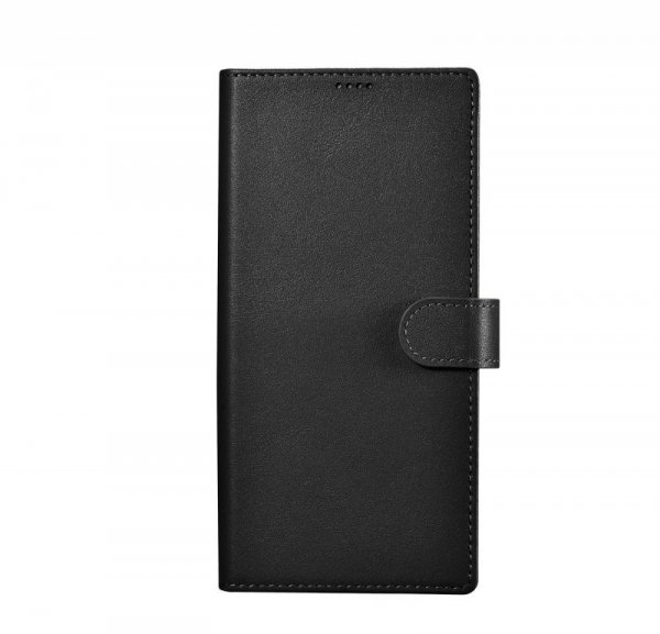 iCarer Wallet Case etui do Samsung Galaxy S23 Ultra skórzany pokrowiec portfel czarne