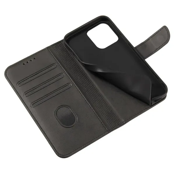 Magnet Case etui do Xiaomi Redmi Note 12 5G / Poco X5 5G pokrowiec z klapką portfel podstawka czarne