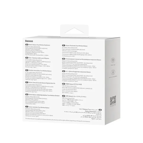 Słuchawki bezprzewodowe TWS Bluetooth 5.3 Baseus Bowie EZ10 - białe