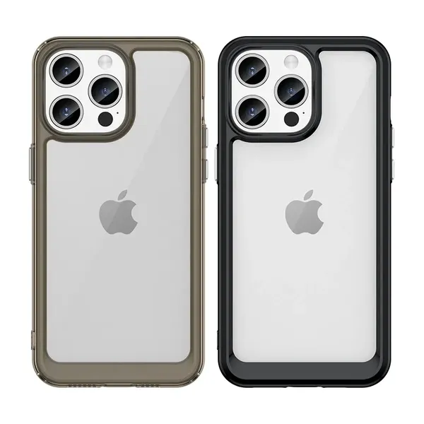 Wzmocnione etui z elastyczną ramką do iPhone 15 Pro Max Outer Space - niebieskie