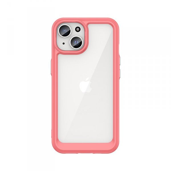 Wzmocnione etui Outer Space z elastyczną ramką do iPhone 15 - czerwone