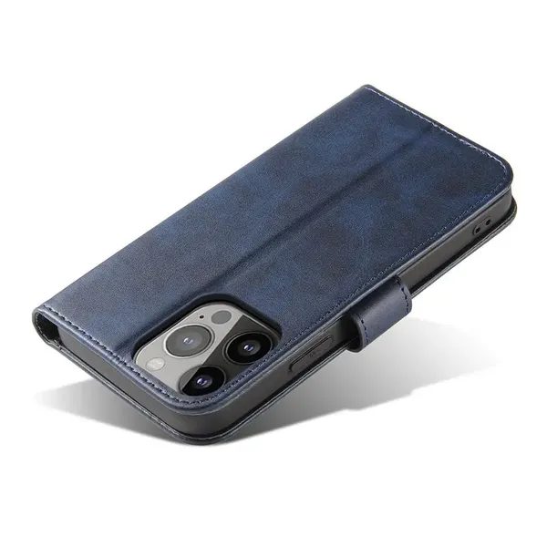 Etui portfel z klapką podstawką do iPhone 15 Plus Magnet Case - niebieski