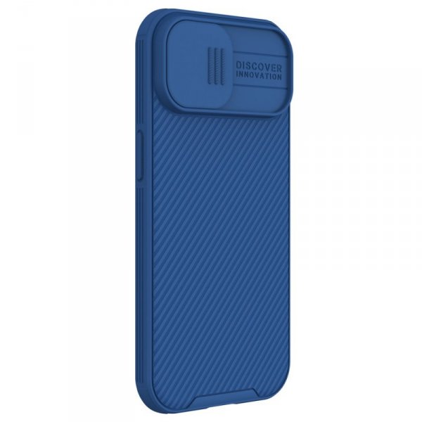 Pancerne etui Nillkin CamShield Pro Magnetic Case do iPhone 15 Plus z osłoną na aparat - niebieskie