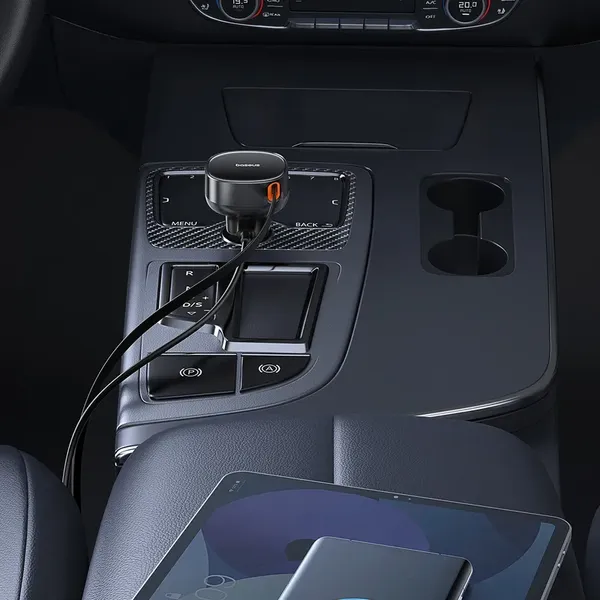 Ładowarka samochodowa Baseus Enjoyment Pro USB-C (żeńskie) / Lightning (męski) 60W - czarna