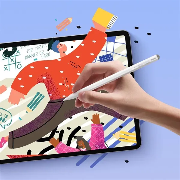 Rysik z aktywną końcówką Baseus Smooth Writing 2 Overseas Edition do iPad z wymienną końcówką - biały