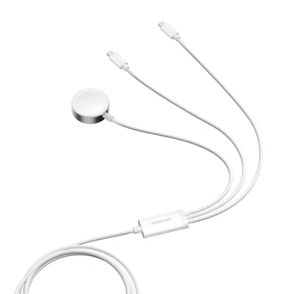 Kabel 3 w 1 Joyroom S-IW007 magnetyczna ładowarka USB-A - Lightning 1.2m - biały