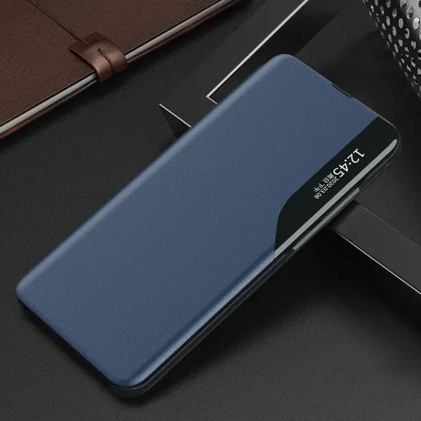 Etui Eco Leather View Case do Xiaomi POCO C65 / Redmi 13C z klapką - niebieskie