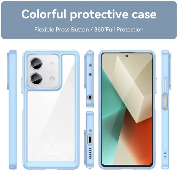 Etui Outer Space Case z żelową ramką do Xiaomi Redmi Note 13 Pro+ - niebieskie