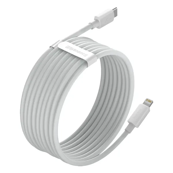 Kabel Baseus Simple Wisdom Lightning / USB-C 20W 1.5 m 2 szt. - biały
