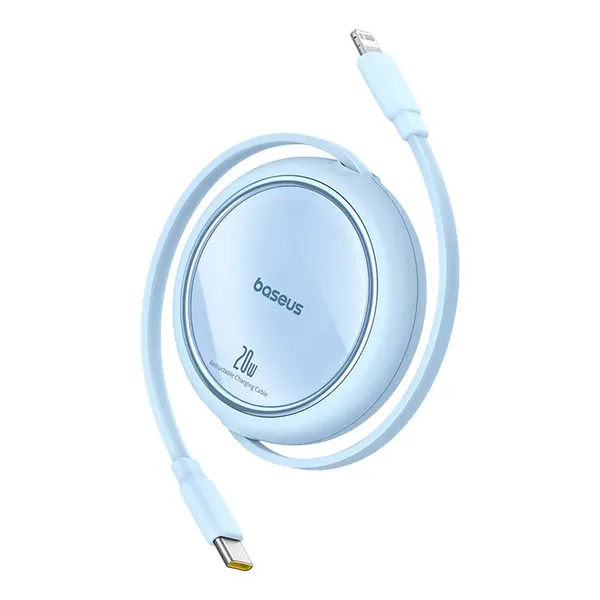 Kabel Baseus Free2Pull zwijany USB-C / Lightning 20W 1m - niebieski