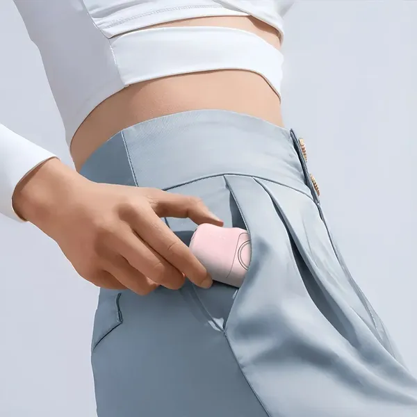 Mini powerbank Wozinsky WF16-YLS 5000mAh 15W Lightning z wbudowanym kablem USB-C i ładowarką do Apple Watch - różowy